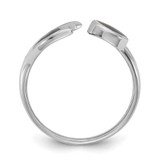 Sterling Silver Rhodium-plated Polished Abalone Whale Tail Size 7 Ring