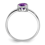 Sterling Silver Rhodium-plated Polished Amethyst Oval Ring - QR-BF7E5AD7-4854