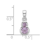 Sterling Silver Rhodium-plated Polished Amethyst Pendant - QP-11B598A8-7229