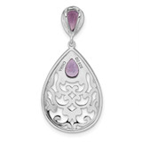 Sterling Silver Rhodium-plated Polished Amethyst Pendant - QP-71AA6BD4-7926