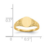 14k 7.0x8.0mm Closed Back Signet Ring