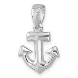 Sterling Silver Rhodium-Plated Polished Anchor Pendant - PL-BA54975D-4919