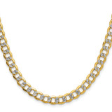 14k 7.1mm Semi-solid with Rhodium Pav‚ Curb Chain - PW-0B0E1157-4693