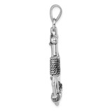 Sterling Silver Rhodium-Plated Polished Anchor Pendant - PL-DDD6EAE7-1895