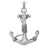 Sterling Silver Rhodium-Plated Polished Anchor Pendant - PL-DDD6EAE7-1895