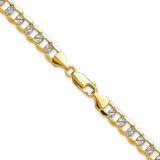 14k 7.1mm Semi-solid with Rhodium Pav‚ Curb Chain - PW-47B0D0B6-1078