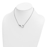 Sterling Silver Rhodium-plated Polished and Antiqued Hook 16 inch with a 2 inch extention Necklace
