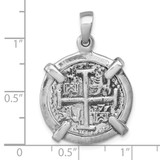 Sterling Silver Rhodium-plated Polished and Antiqued Medieval Coin Pendant - LP-685FE47F-2754