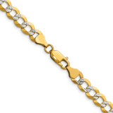 14k 7.2mm Lightweight Pav‚ Flat Cuban Chain - PC-55782006-4028