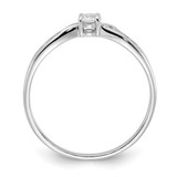 Sterling Silver Rhodium-plated Polished and CZ Ring - QR-302B647D-9135