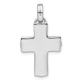 Sterling Silver Rhodium-plated Polished and Laser Crucifix Pendant - QC-7E5FE1C8-4942
