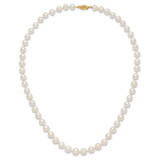 14k 7.5-9mm White Freshwater Cultured Pearl Graduated 18 inch Necklace