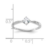 Sterling Silver Rhodium-plated Polished and Square Shaped CZ Ring - QR-0B28C5A1-3051