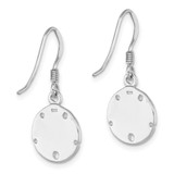 Sterling Silver Rhodium-plated Polished and Textured Enameled Sand Dollar Dangle Earring