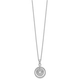 Sterling Silver Rhodium-plated Polished and Textured Multi-Circle Dangle 16 inch with 1 inch Extender Necklace