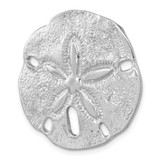 Sterling Silver Rhodium-plated Polished and Textured Sand Dollar Pendant