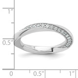 Sterling Silver Rhodium-plated Polished and Twisted CZ 3.1mm Band Size 8 Ring