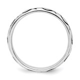 Sterling Silver Rhodium-plated Polished Antiqued Ichthus Ring - QR-D60819DD-6425