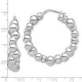 Sterling Silver Rhodium-plated Polished Bead Hoop Earrings - QE-A024070A-8863