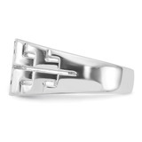 Sterling Silver Rhodium-plated Polished Black Onyx Men's Ring - QR-440CF21D-4508