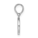 Sterling Silver Rhodium-plated Polished Block Initial -D- Pendant