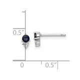 Sterling Silver Rhodium-plated Polished Blue & White CZ Post Earrings