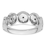 Sterling Silver Rhodium-plated Polished Blue Crystal 5 Sand Dollar Ring - PL-5C14AEFF-5210