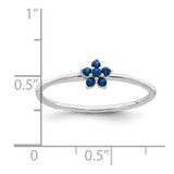Sterling Silver Rhodium-plated Polished Blue CZ Flower Ring - QR-A6821AAE-8596