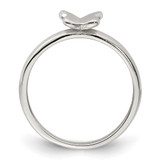 Sterling Silver Rhodium-plated Polished Butterfly Children's Ring - QR-D29AD1FA-9338