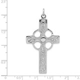 Sterling Silver Rhodium-plated Polished Celtic Cross Pendant - QC-3153F6E2-3404