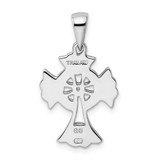 Sterling Silver Rhodium-plated Polished Celtic Cross Pendant - QC-C28B44F6-9902