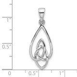 Sterling Silver Rhodium-Plated Polished Celtic Knot Pendant - QC-B8D613FC-6349