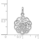 Sterling Silver Rhodium-plated Polished Celtic Pendant - QP-D5A0BE56-4898