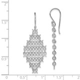 Sterling Silver Rhodium-plated Polished Chain Link Dangle Earrings