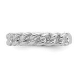 Sterling Silver Rhodium-plated Polished Chain Link Ring - QR-EC8C1342-8873