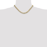 14k 7.75mm Semi-solid with Rhodium Pav‚ Curb Chain - PW-7015485A-6012