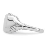 Sterling Silver Rhodium-plated Polished Claddagh Heart Ash Holder Size 6 Ring