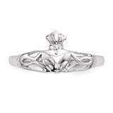Sterling Silver Rhodium-plated Polished Claddagh Ring - QR-32AF1762-9080