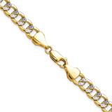 14k 7.75mm Semi-solid with Rhodium Pav‚ Curb Chain - PW-A0EDAA1F-5187