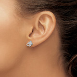 Sterling Silver Rhodium-plated Polished Cownose Stingray Post Earrings