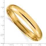 14k 7/16 High Polished 10.00mm Hinged Oval Bangle Bracelet
