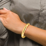 14k 7/16 High Polished 10.00mm Hinged Oval Bangle Bracelet