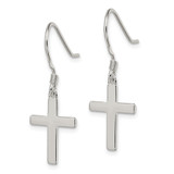 Sterling Silver Rhodium-plated Polished Cross Dangle Earrings - QE-CD07D811-6403