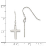 Sterling Silver Rhodium-plated Polished Cross Dangle Earrings - QE-CD07D811-6403