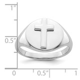 Sterling Silver Rhodium-plated Polished Cross Men's Ring - QR-BEAE8B8F-2403