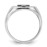 Sterling Silver Rhodium-plated Polished Cross Men's Ring - QR-CAD21570-9931
