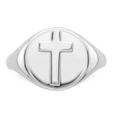 Sterling Silver Rhodium-plated Polished Cross Men's Ring - QR-CAD21570-9931