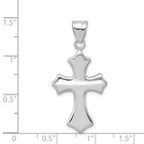 Sterling Silver Rhodium-plated Polished Cross Pendant - QC-7F965ED2-3598