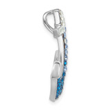 Sterling Silver Rhodium-Plated Polished Crystal Anchor Chain Slide - IP-A6233475-7239