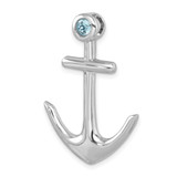 Sterling Silver Rhodium-Plated Polished Crystal Anchor Chain Slide - PL-1502CFB5-6457